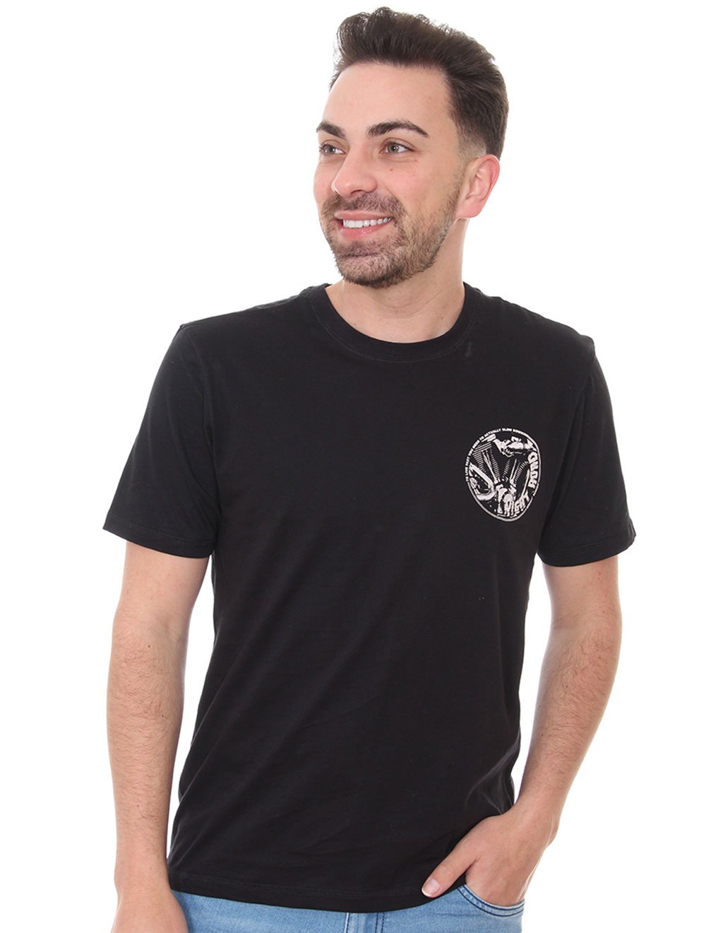 Camiseta John John Masculina Chest Motors Preta