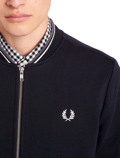 Jaqueta Fred Perry Moletom Masculina Regular Zip Through Preta
