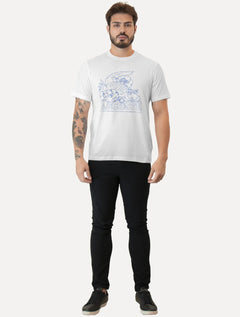 Camiseta Lacoste Masculina Regular Fit Croco Summer Logo Branca