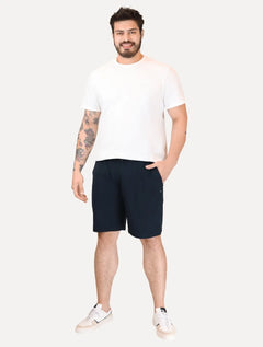 Bermuda Tommy Hilfiger Moletom Masculina Essential Terry Blue String Azul Marinho