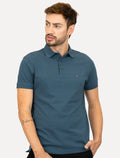 Polo Tommy Hilfiger Masculina Slim Piquet 1985 Aegean Sea Azul Escuro