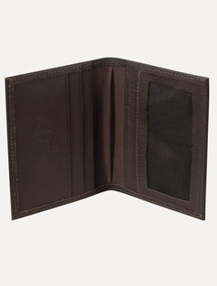 Carteira Original Penguin Masculina Couro Mini Vertical Logo Marrom Café