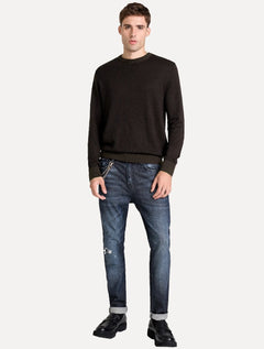 Suéter John John Masculino Regular Fit Tricot Smooth Marrom Médio
