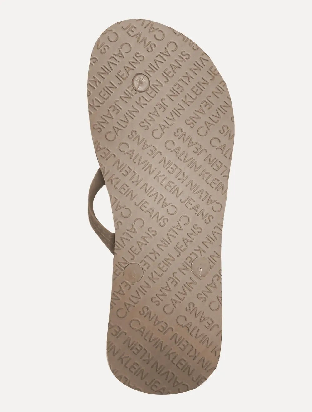 Chinelo Calvin Klein Jeans Logo Flow White Cáqui Médio