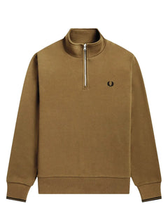 Blusa Fred Perry Moletom Masculina Regular Half Zip Cáqui