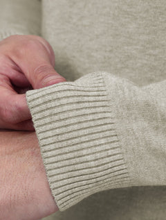 Suéter Dixen Masculina Tricot Manga Longa com Ziper Frontal Areia