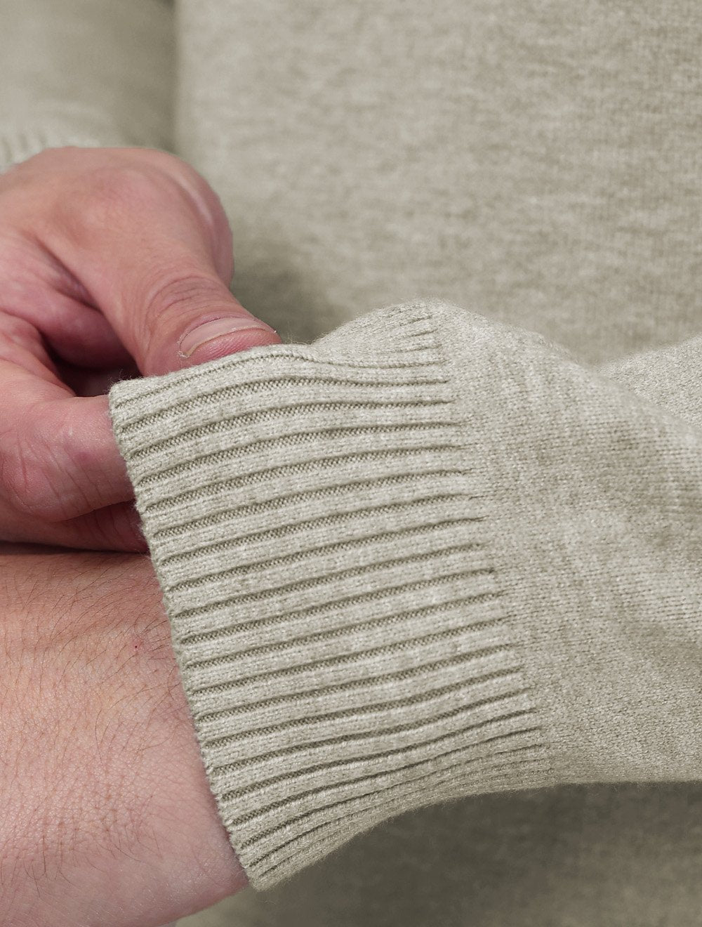 Suéter Dixen Masculina Tricot Manga Longa com Ziper Frontal Areia