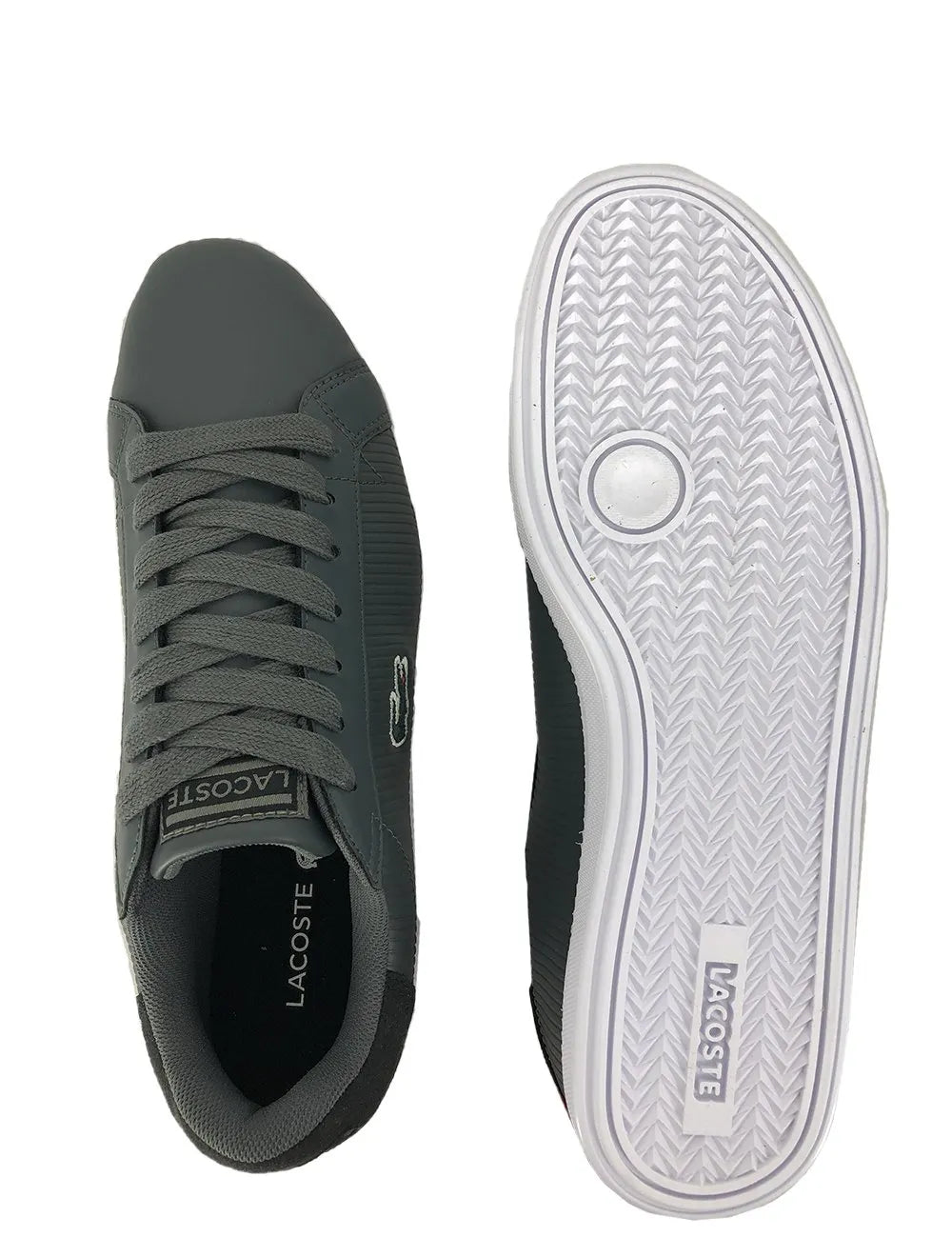 Tênis Lacoste Masculino Couro Graduate 319 2 DK Gry/Blk Cinza Escuro