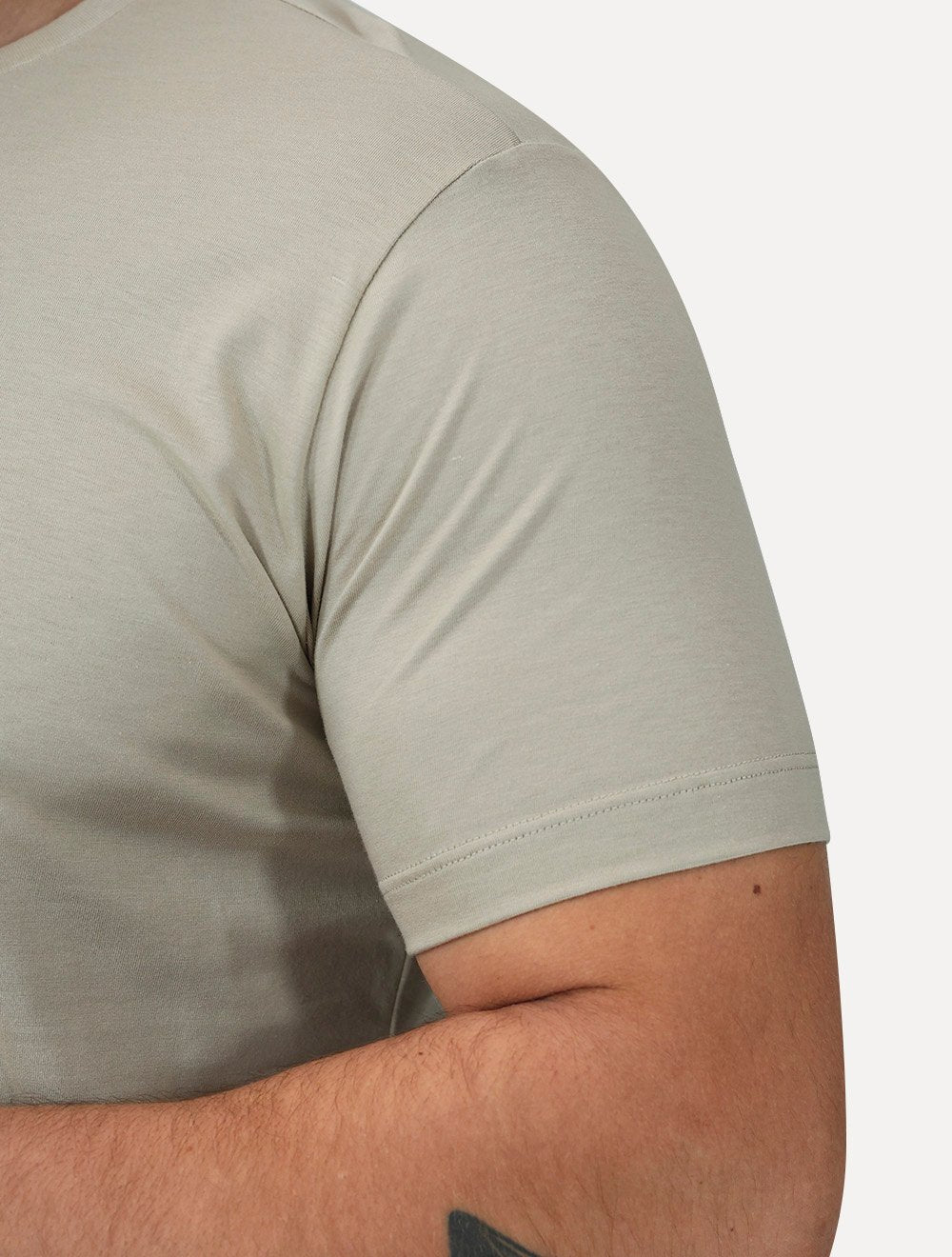 Camiseta K&J Black Masculina Slim Pima Cotton Premium Areia