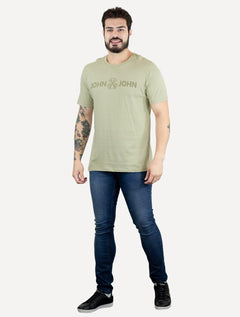 Camiseta John John Masculina JJ Basic Logo Rusty Verde Claro