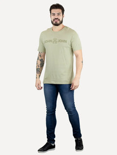 Camiseta John John Masculina JJ Basic Logo Rusty Verde Claro