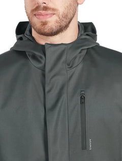Jaqueta Aramis Masculina Nylon Hoodie Liquid Repeller Chumbo