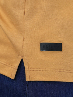 Camiseta K&J Black Cotton Flex Slim Caramelo