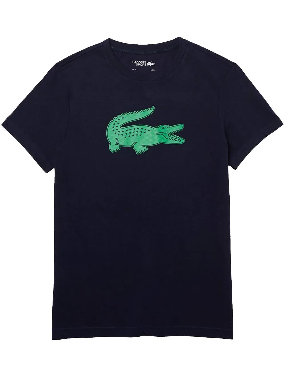 Camiseta Lacoste Masculina Jersey Sport 3D Green Logo Azul Marinho