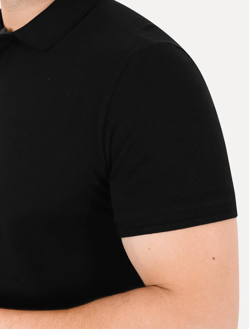 Polo Calvin Klein Masculina Piquet Slim Center Rubber Premium Preta