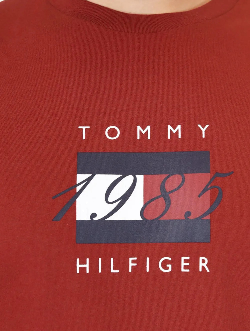Camiseta Tommy Hilfiger Masculina Linear Flag Graphic Vermelha
