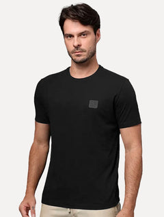 Camiseta Calvin Klein Jeans Masculina Egyptian Cotton CK Rubber Badge Preta