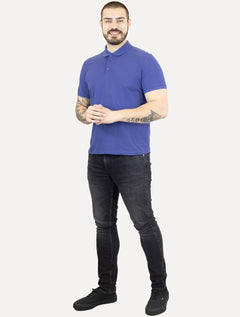 Polo Ellus Masculina Piquet Classic Easa Azul Cobalto