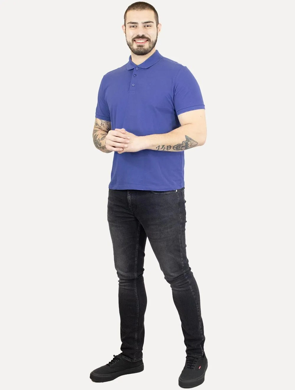 Polo Ellus Masculina Piquet Classic Easa Azul Cobalto