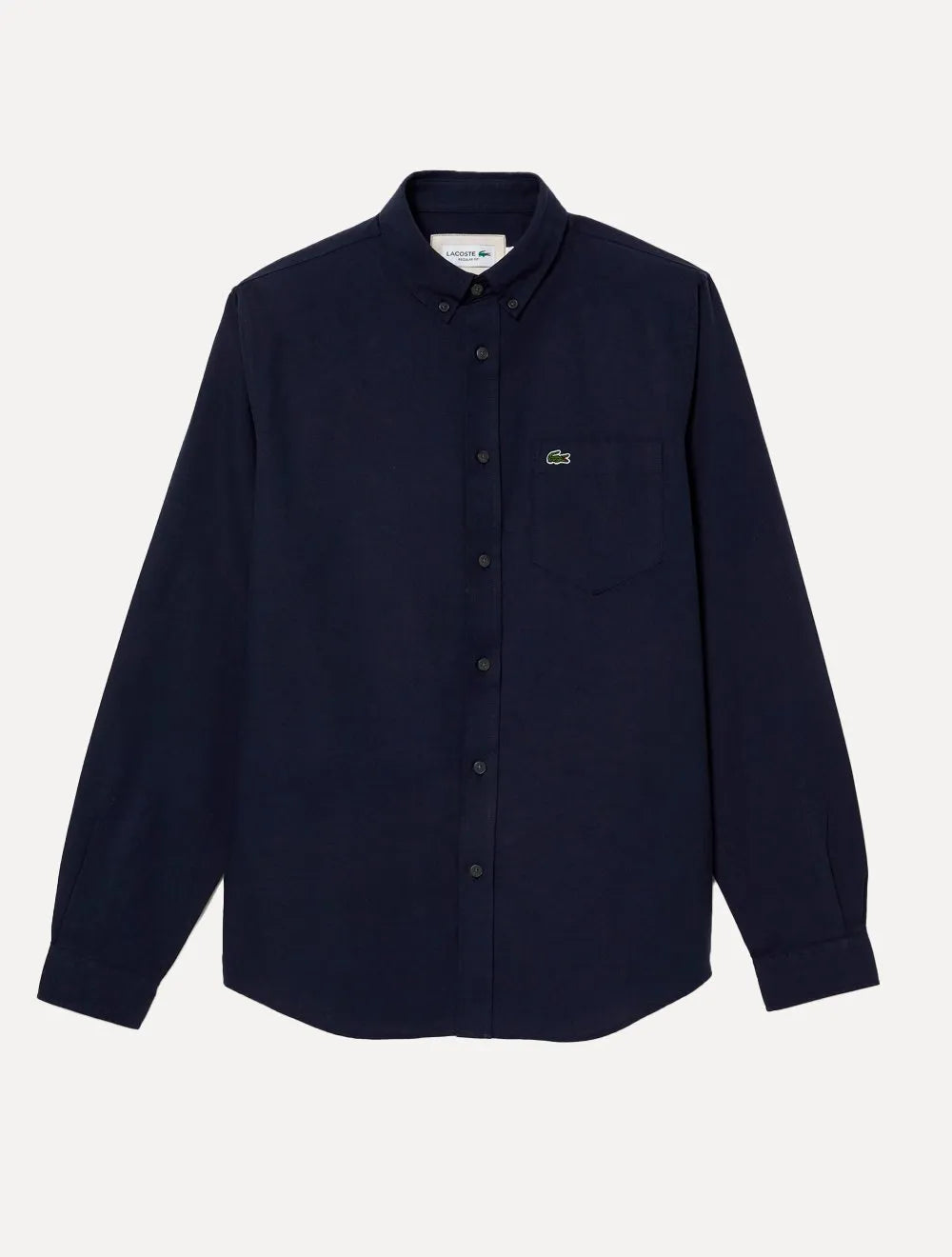 Camisa Lacoste Masculina Regular Oxford Buttoned Collar Azul Marinho