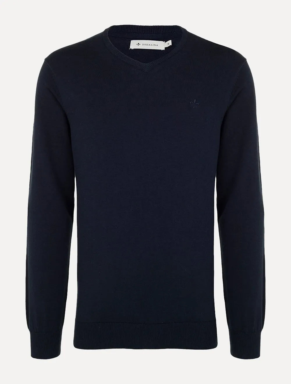 Tricot Dudalina Masculino Decote V Básico Azul Marinho