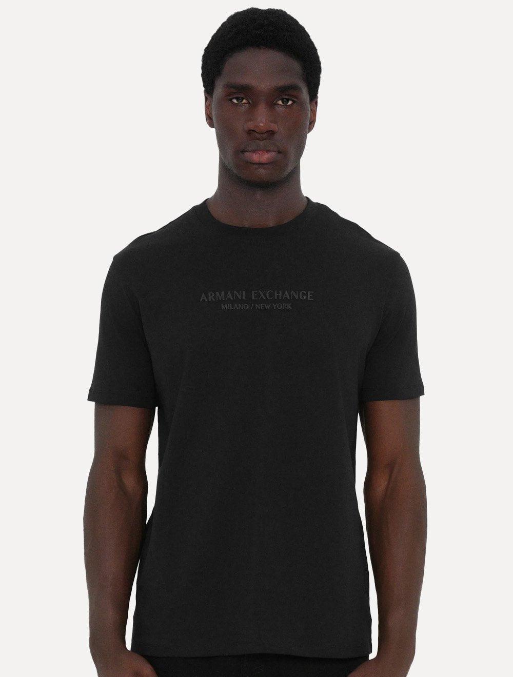 Camiseta Armani Exchange Masculina Milano New York Frontal Logo Preta