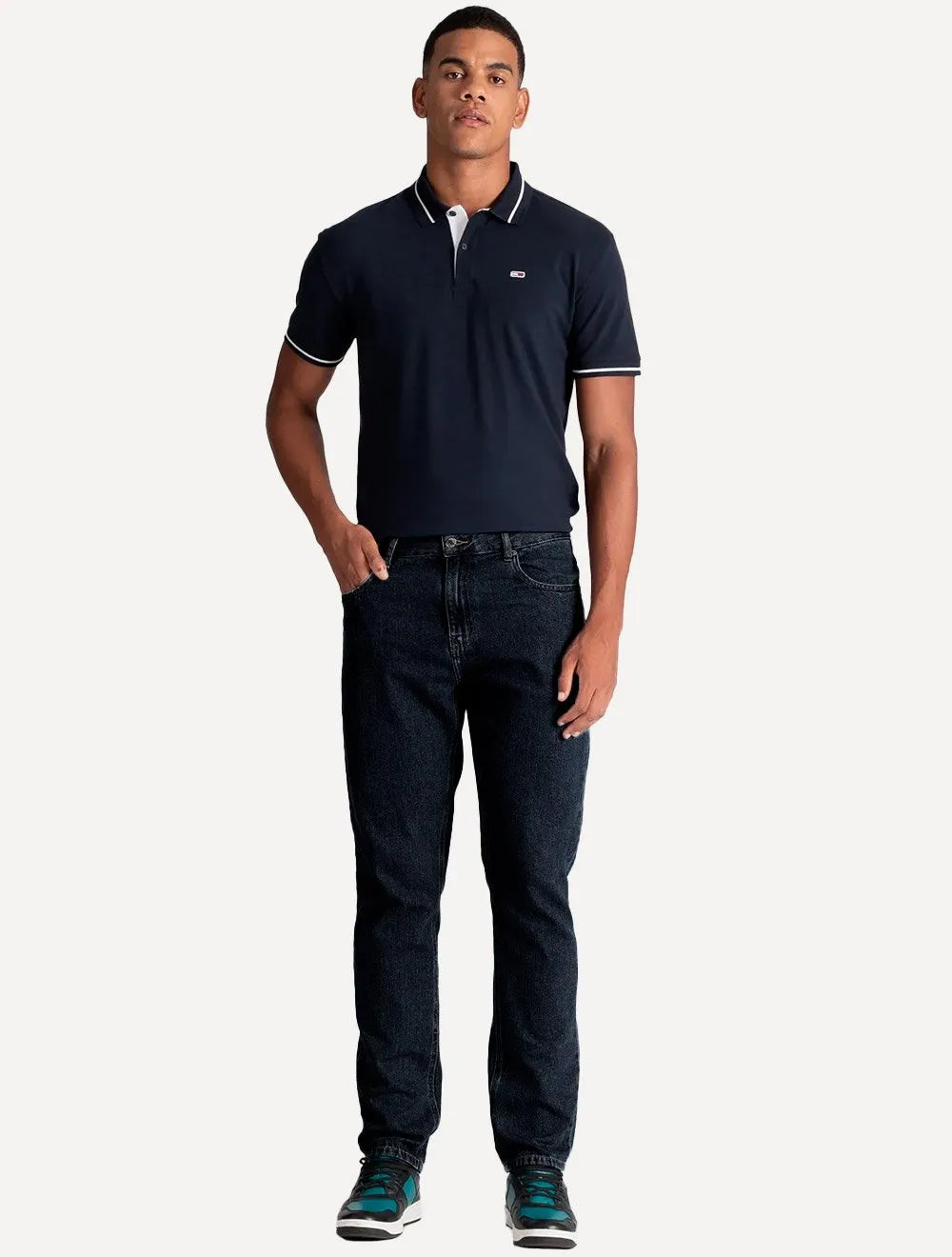 Calça Tommy Jeans Masculina Regular Straight Ryan Escura