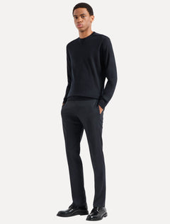 Suéter Empório Armani Masculino Crewneck Lyocell Essential Azul Marinho