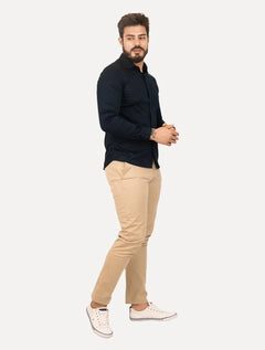 Camisa Calvin Klein Masculina Slim Essential Basic Logo Azul Marinho