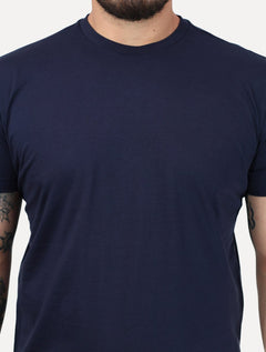 Camiseta K&J Black Masculina Slim Pima Cotton Premium Azul Marinho