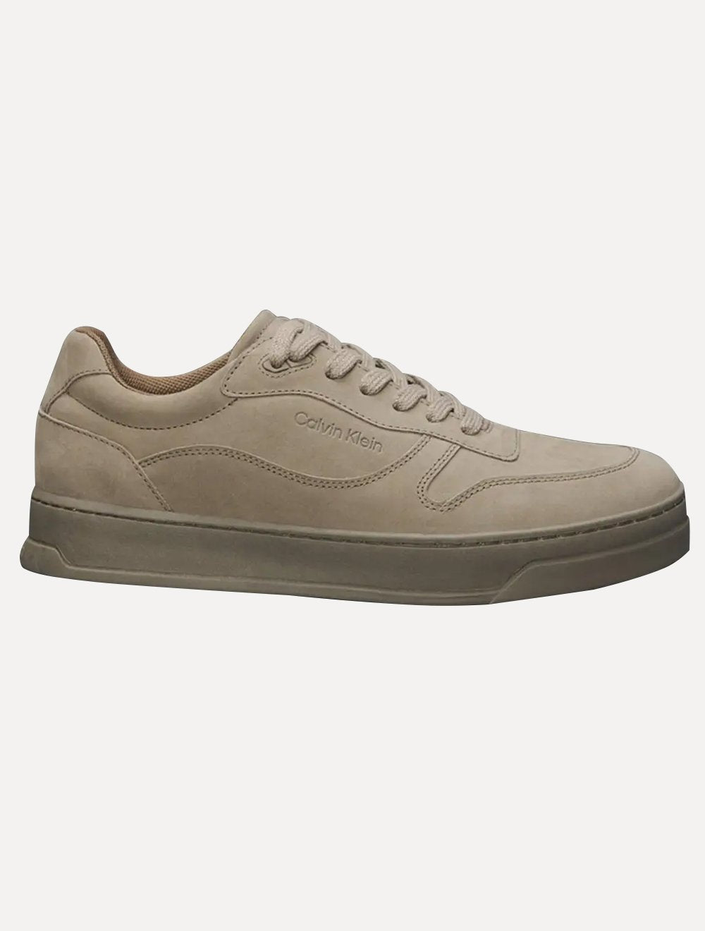 Tênis Calvin Klein Masculino Layers Queima Lateral Nobuck Cáqui Claro