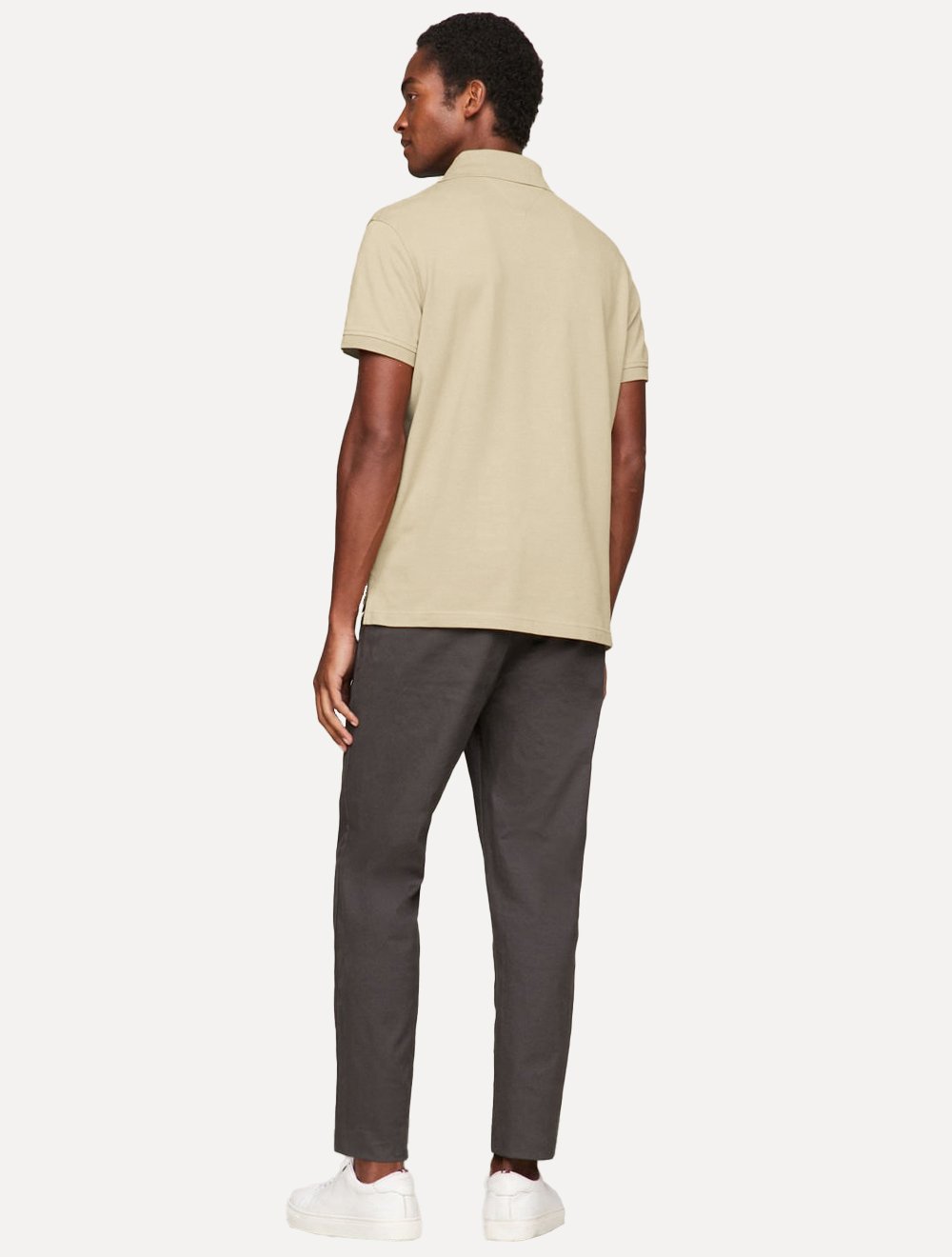 Polo Tommy Hilfiger Masculina Regular Piquet 1985 Cáqui Claro