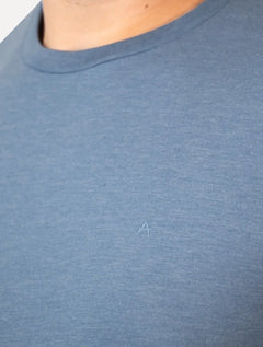 Camiseta Aramis Masculina Basic Lisa Mono Icon Azul Índigo Mescla