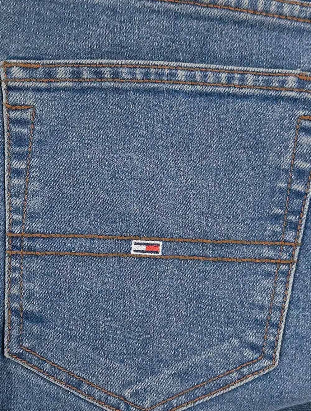 Calça Tommy Jeans Masculina Skinny Simon Flag Azul