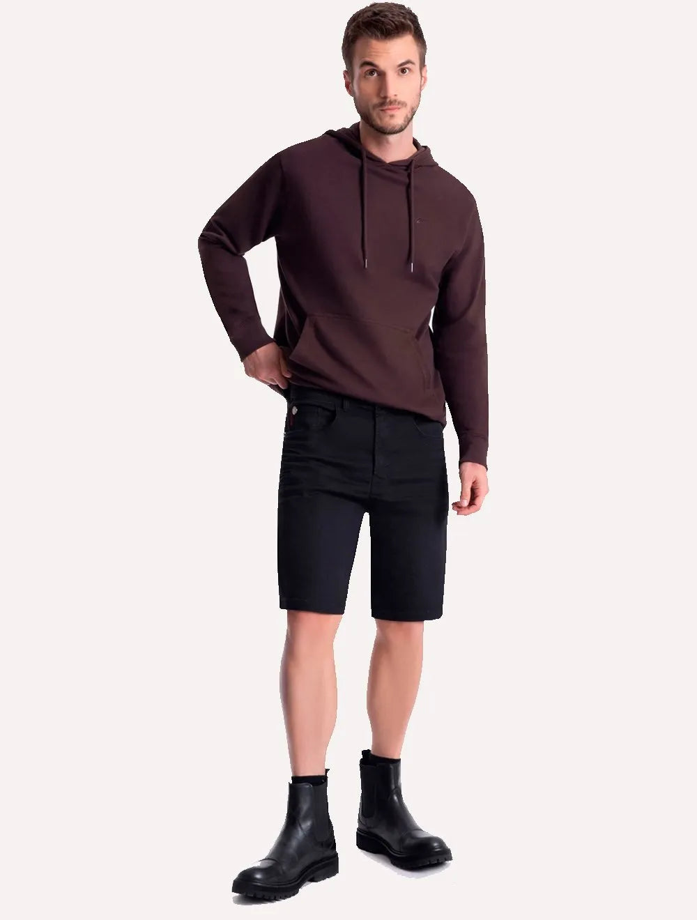 Bermuda Ellus Jeans Masculina Storm Elastic II Long Et. Zetex Preta