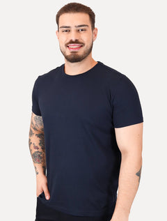 Camiseta Calvin Klein Jeans Masculina Crewneck Essentials Azul Marinho