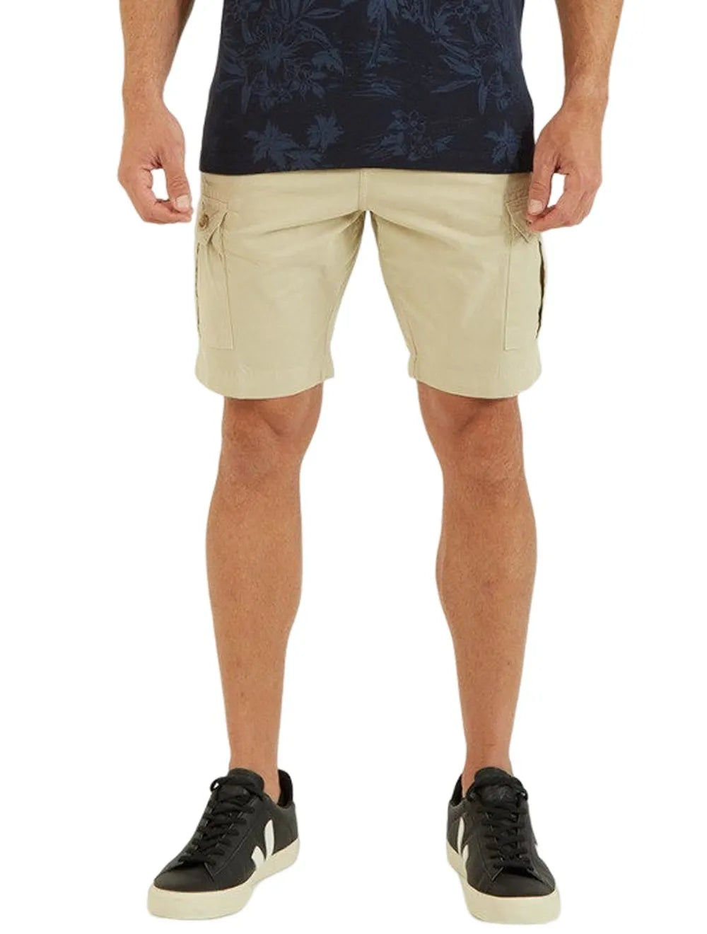 Bermuda Nautica Masculina Cargo Sarja Caqui Claro