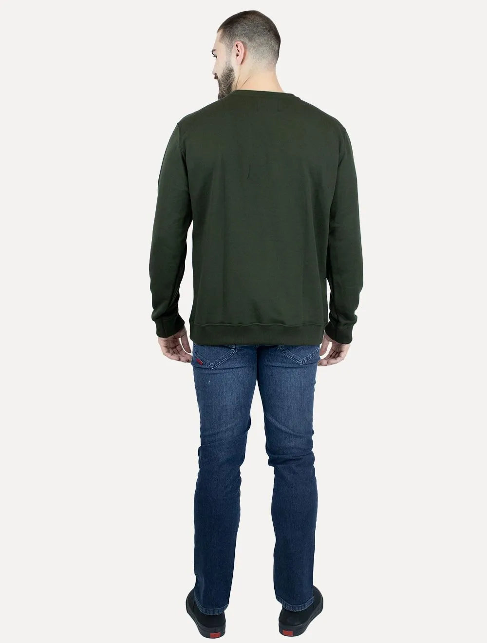 Moletom John John Masculino New Basic Logo Rusty Verde Escuro