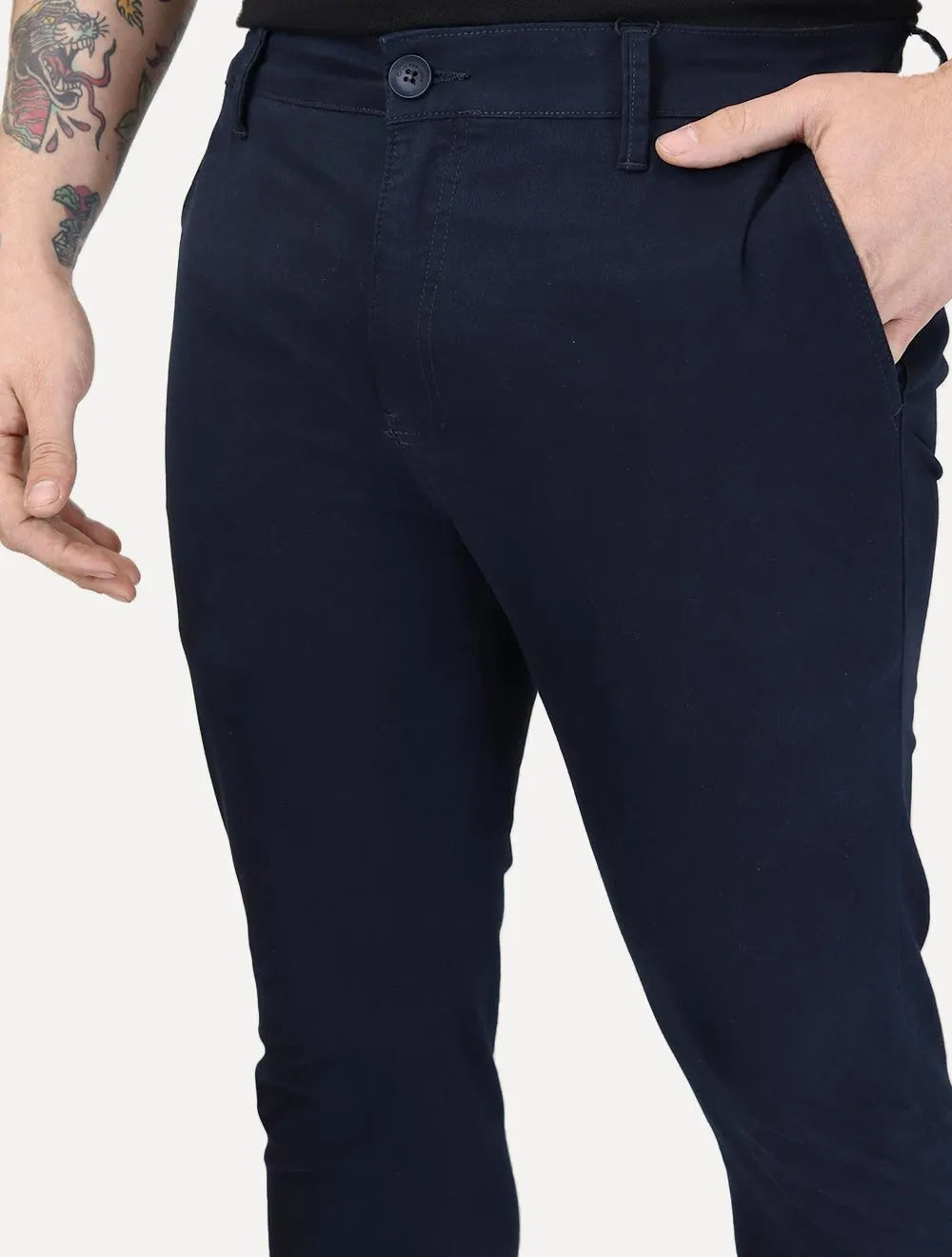 Calça Calvin Klein Jeans Masculina RE Issue Label Azul Marinho