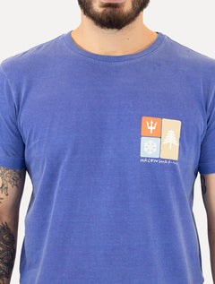 Camiseta Osklen Masculina Slim Stone Snow Icons Azul Royal