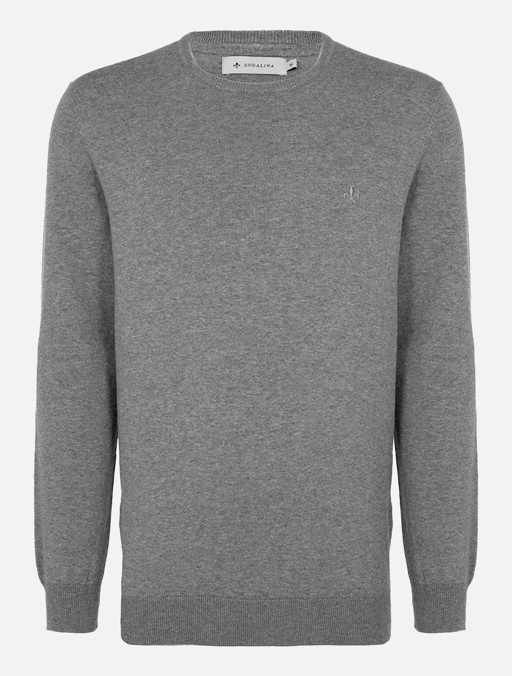 Suéter Dudalina Masculino Basico Tricot V-Neck Cotton Cinza Mescla Claro