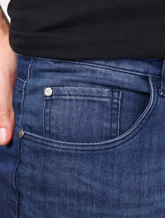 Calça Original Penguin Jeans Masculina Slim Five Pockets Azul Marinho