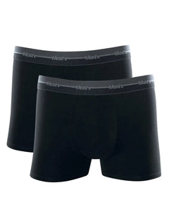 Cueca Mash Boxer Cotton Sash One Line Grey Preta Pack 2UN