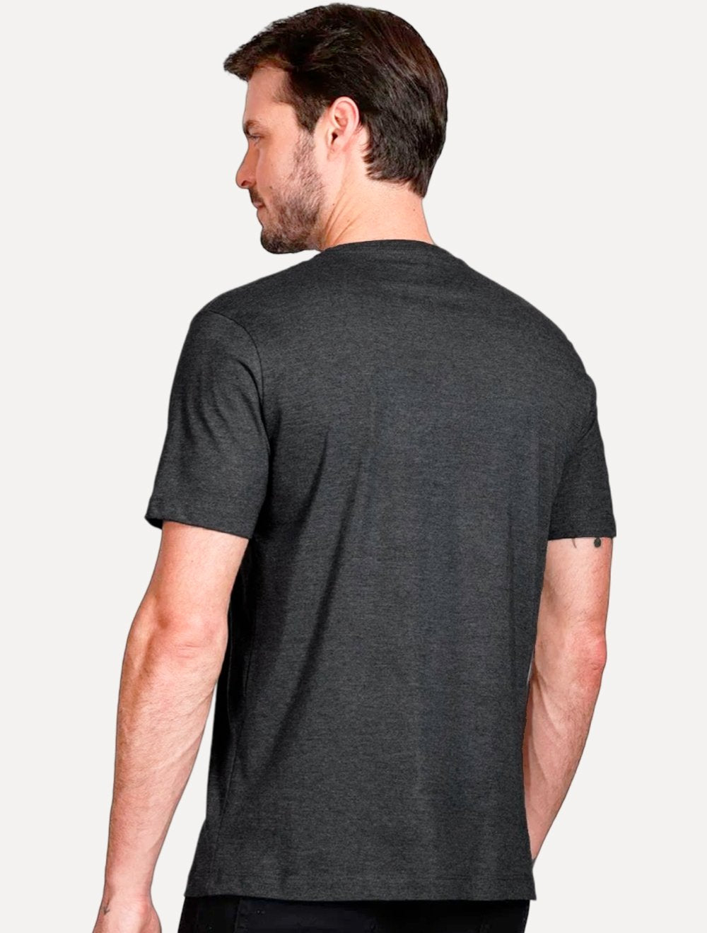 Kit Camisetas Aramis | Masculina Basic Lisa Branca/Grafite Mescla