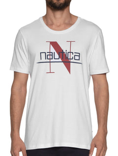Camiseta Nautica Masculina N Logo Underline Branca