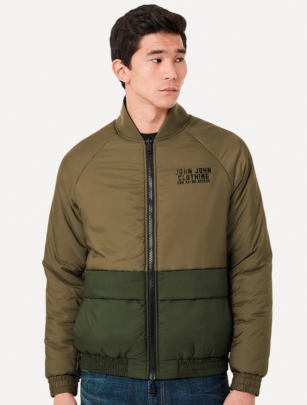 Jaqueta John John Masculina Reta Double Liam Logo Cinza