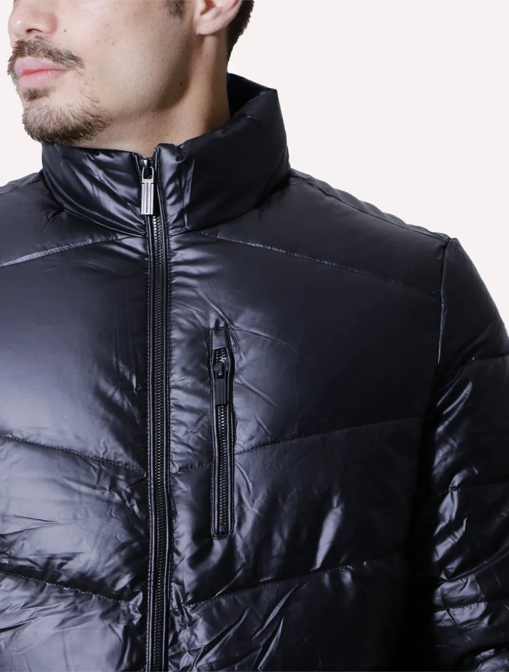 Jaqueta Victory Eagle Masculina Metallic Zip Preta