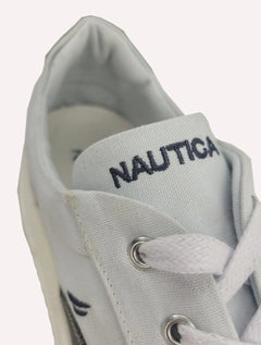 Tênis Nautica Masculino Denim Sailboat Logo Fanton Lona Branco/Cinza