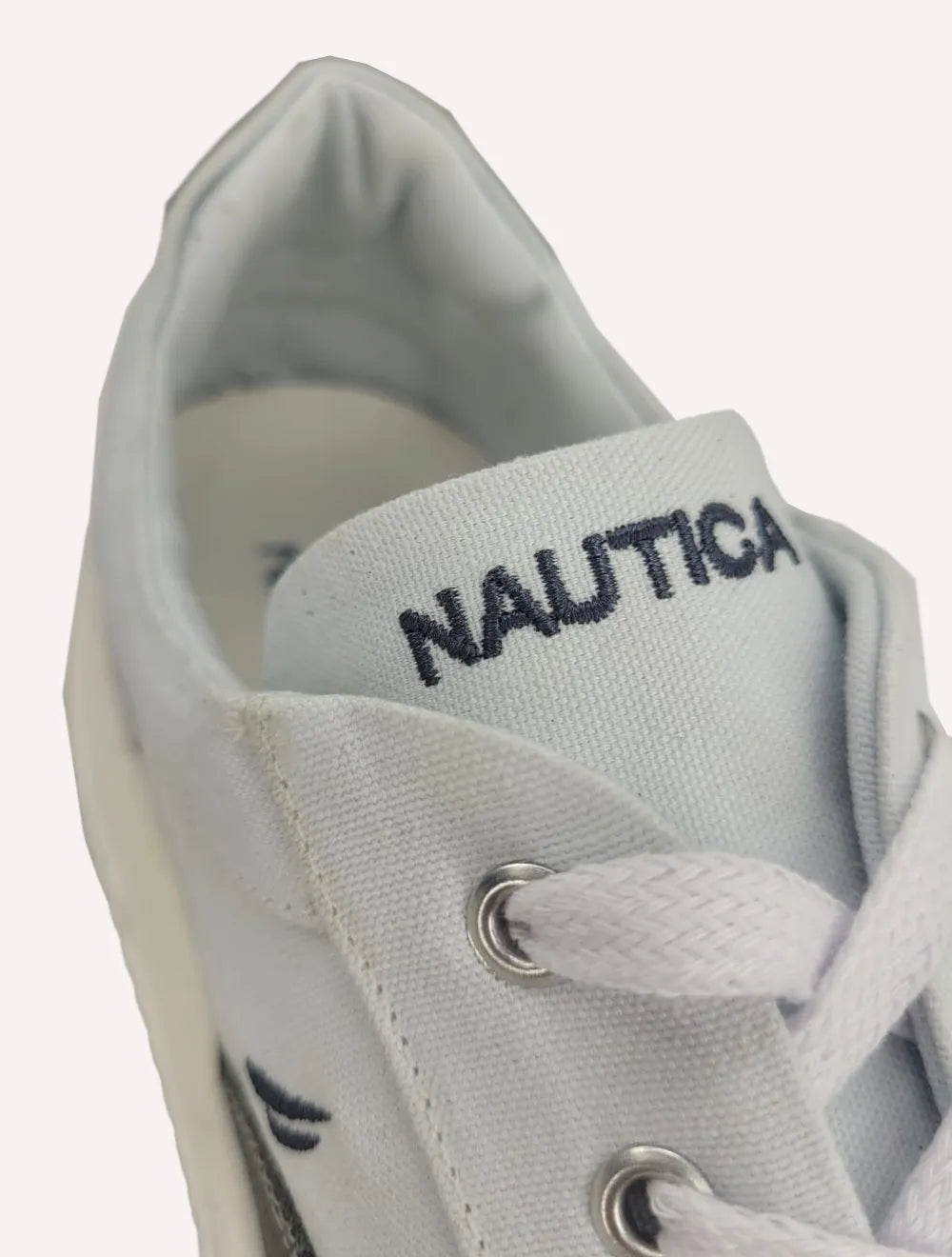Tênis Nautica Masculino Denim Sailboat Logo Fanton Lona Branco/Cinza