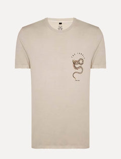 Camiseta John John Masculina Regular Snake Jungle Caqui Escuro